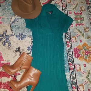 Small Teal Sweater Dress